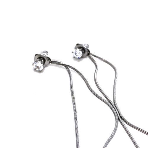 ELEGANTNÍ DÁMSKÉ PUZETOVÉ NÁUŠNICE Z UŠLECHTILÉ OCELI S DLOUHÝMI ŘETÍZKY (9,2CM)
