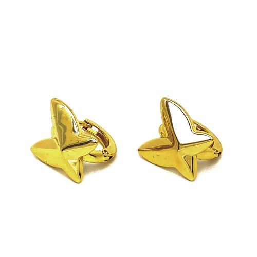 JEMNÉ NÁUŠNICE VE TVARU MOTÝLKA V HLADKÉM PROVEDENÍ BARVA 14K ZLATA (1,1CM)