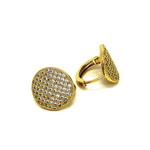 LUXUSNÍ DÁMSKÉ KULATÉ NÁUŠNICE OKRÁŠLENÉ ČIRÝMI ZIRKONY(CZ) (1,5CM)