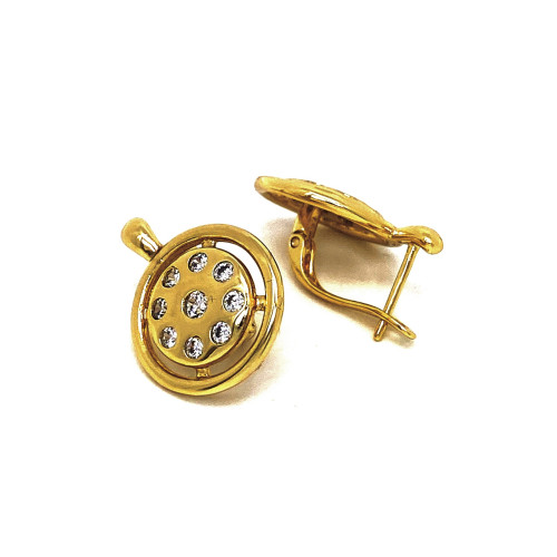 VÝRAZNÉ DÁMSKÉ NÁUŠNICE S EXKLUZIVNÍM DESIGNEM V TÓNU 14K ZLATA (2CM)
