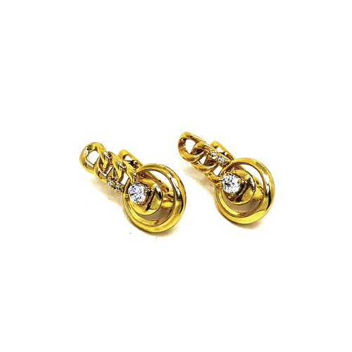 VÝRAZNÉ DÁMSKÉ NÁUŠNICE S NÁPADITÝM DESIGNEM V TÓNU 14K ZLATA (2,1CM)