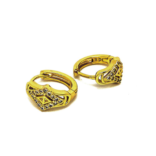KRUHOVÉ ZDOBNÉ NÁUŠNICE V TÓNU 14K ZLATA S ELEGANTNÍM VZOREM (1,6CM)