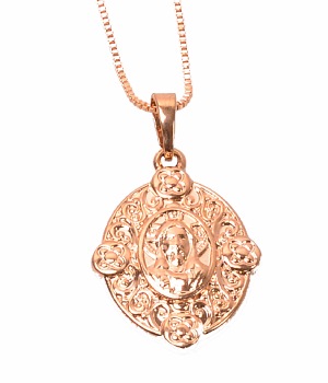 ŘETÍZEK A MEDAILONEK S JEŽÍŠEM ZDOBENÝ ORNAMENTY V BARVĚ 18K ZLATA